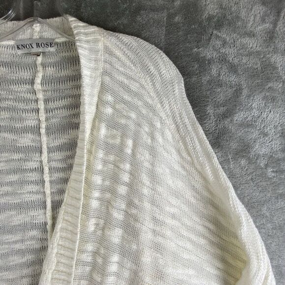 Knox Rose Cardigan Women's XXL Cream Knit Open Front Dolman Sleeve Boho Minimal - Picture 7 of 12